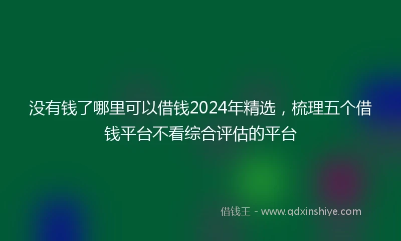 没有钱了哪里可以借钱2024年精选，梳理五个借钱平台不看综合评估的平台