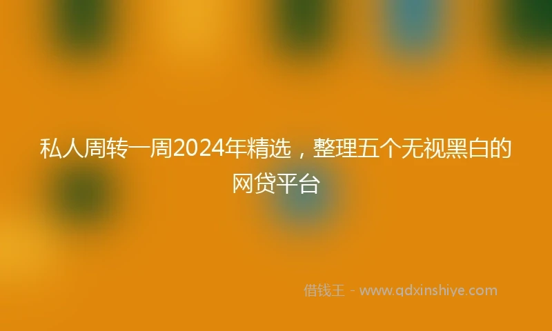 私人周转一周2024年精选，整理五个无视黑白的网贷平台
