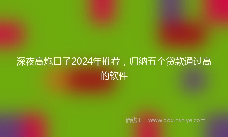 深夜高炮口子2024年推荐，归纳五个贷款通过高的软件