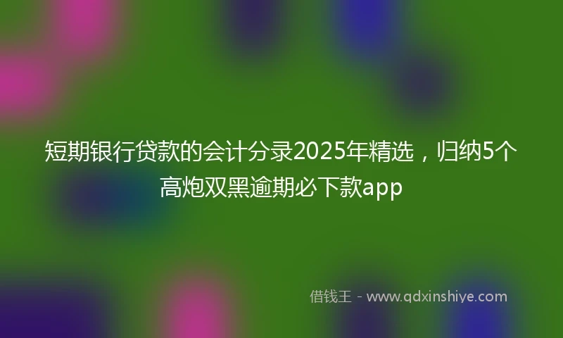 短期银行贷款的会计分录2025年精选，归纳5个高炮双黑逾期必下款app