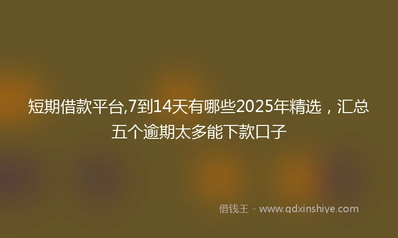 短期借款平台,7到14天有哪些2025年精选，汇总五个逾期太多能下款口子