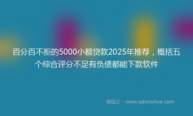 百分百不拒的5000小额贷款2025年推荐，概括五个综合评分不足有负债都能下款软件