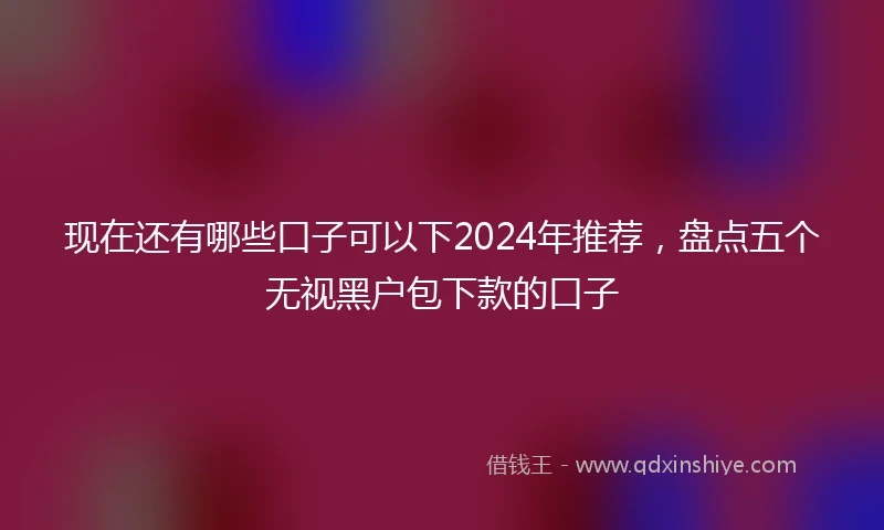 现在还有哪些口子可以下2024年推荐，盘点五个无视黑户包下款的口子