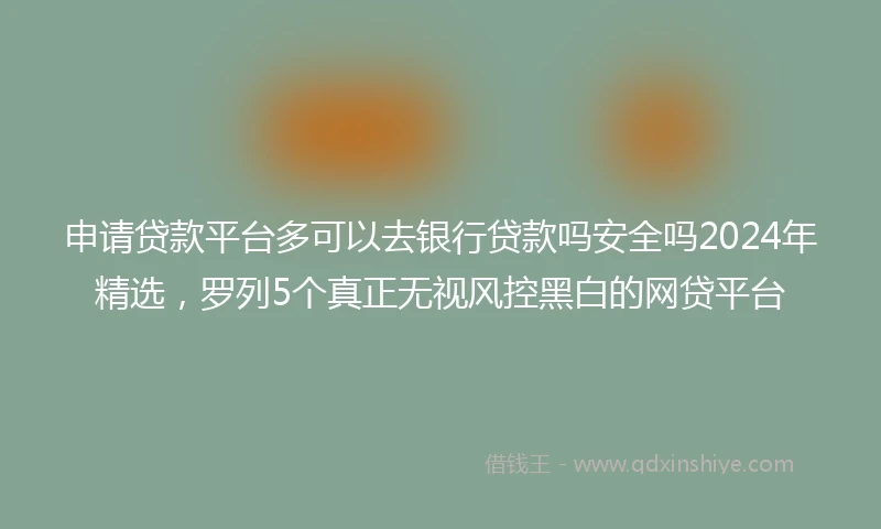 申请贷款平台多可以去银行贷款吗安全吗2024年精选，罗列5个真正无视风控黑白的网贷平台