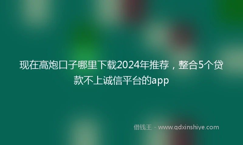 现在高炮口子哪里下载2024年推荐，整合5个贷款不上诚信平台的app