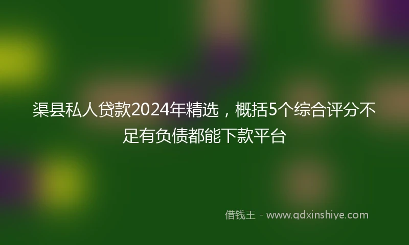 渠县私人贷款2024年精选，概括5个综合评分不足有负债都能下款平台