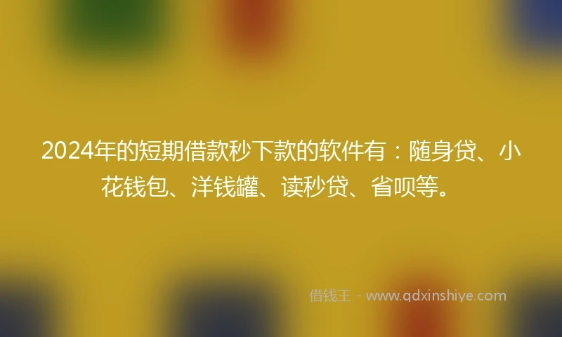 2024年的短期借款秒下款的软件有：随身贷、小花钱包、洋钱罐、读秒贷、省呗等。