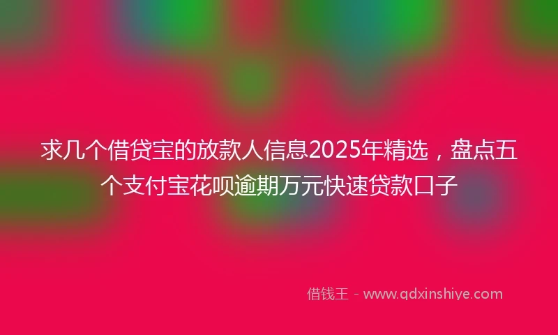求几个借贷宝的放款人信息2025年精选，盘点五个支付宝花呗逾期万元快速贷款口子