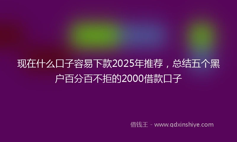 现在什么口子容易下款2025年推荐，总结五个黑户百分百不拒的2000借款口子