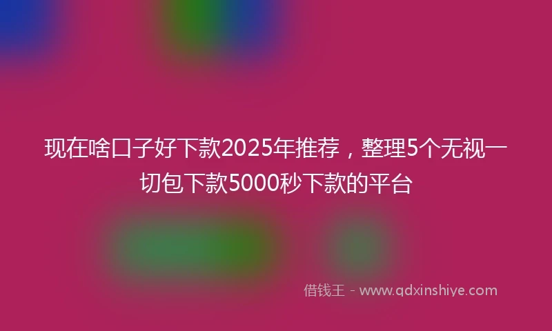 现在啥口子好下款2025年推荐，整理5个无视一切包下款5000秒下款的平台