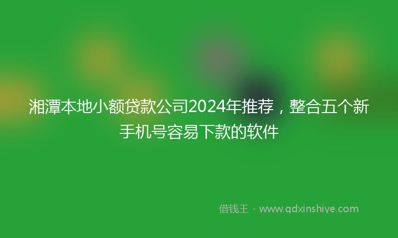 湘潭本地小额贷款公司2024年推荐，整合五个新手机号容易下款的软件