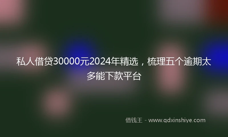 私人借贷30000元2024年精选，梳理五个逾期太多能下款平台