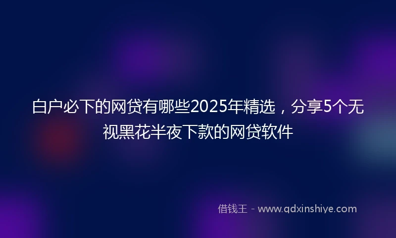 白户必下的网贷有哪些2025年精选，分享5个无视黑花半夜下款的网贷软件