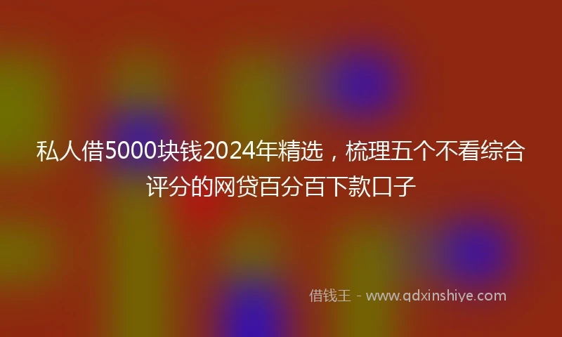 私人借5000块钱2024年精选，梳理五个不看综合评分的网贷百分百下款口子
