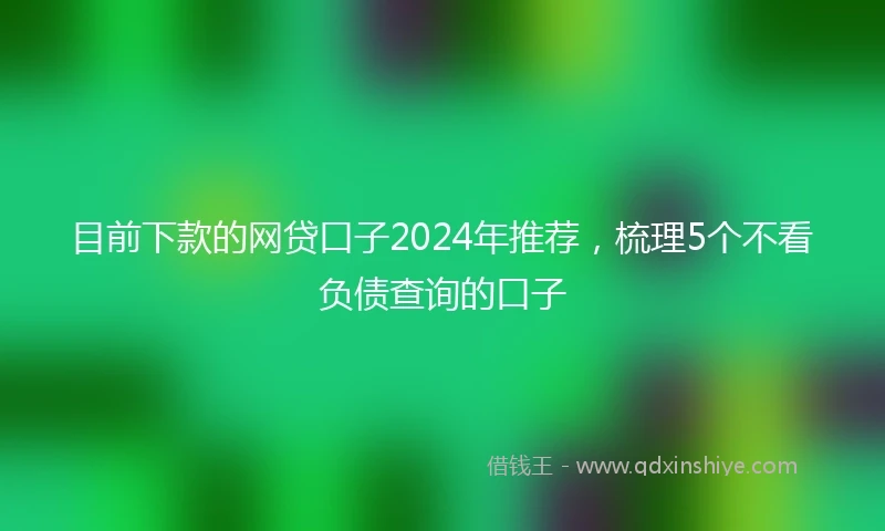 目前下款的网贷口子2024年推荐，梳理5个不看负债查询的口子