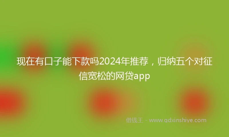 现在有口子能下款吗2024年推荐，归纳五个对征信宽松的网贷app