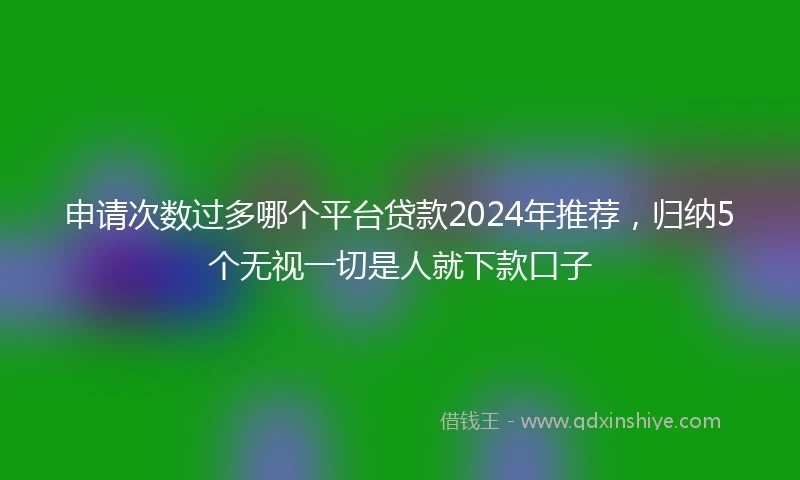 申请次数过多哪个平台贷款2024年推荐，归纳5个无视一切是人就下款口子