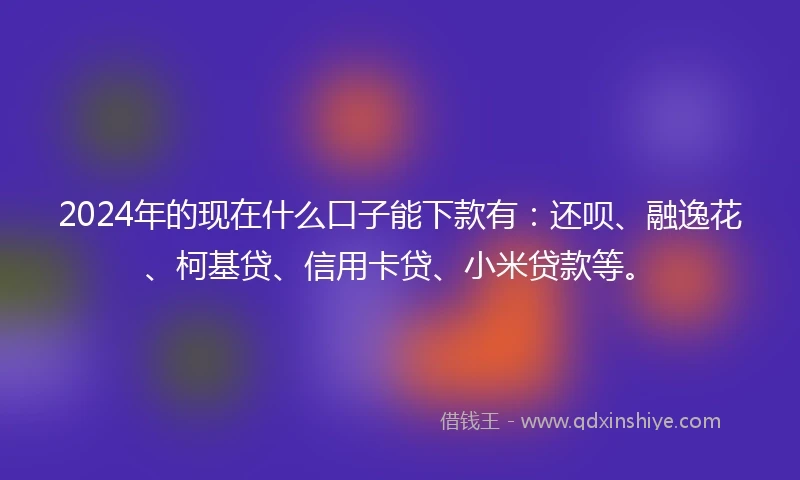 2024年的现在什么口子能下款有：还呗、融逸花、柯基贷、信用卡贷、小米贷款等。