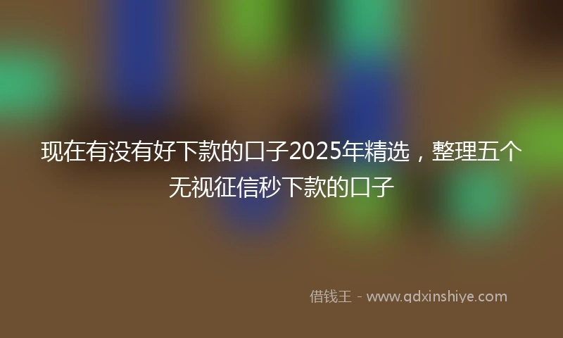 现在有没有好下款的口子2025年精选，整理五个无视征信秒下款的口子