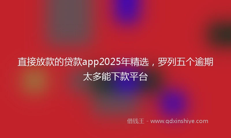 直接放款的贷款app2025年精选，罗列五个逾期太多能下款平台