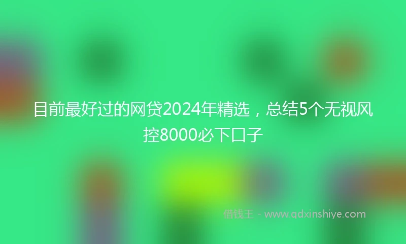 目前最好过的网贷2024年精选，总结5个无视风控8000必下口子