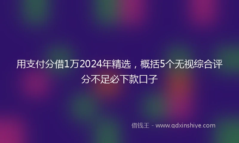 用支付分借1万2024年精选，概括5个无视综合评分不足必下款口子