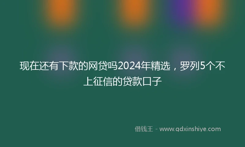 现在还有下款的网贷吗2024年精选，罗列5个不上征信的贷款口子
