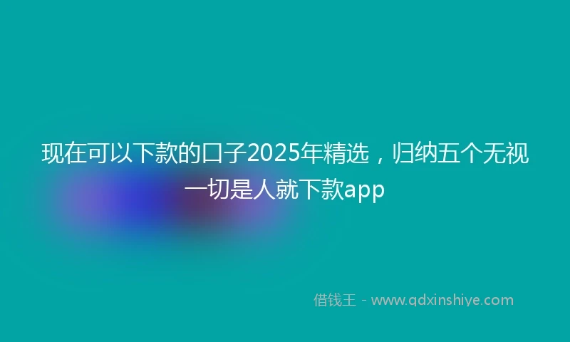 现在可以下款的口子2025年精选，归纳五个无视一切是人就下款app