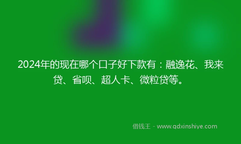 2024年的现在哪个口子好下款有：融逸花、我来贷、省呗、超人卡、微粒贷等。