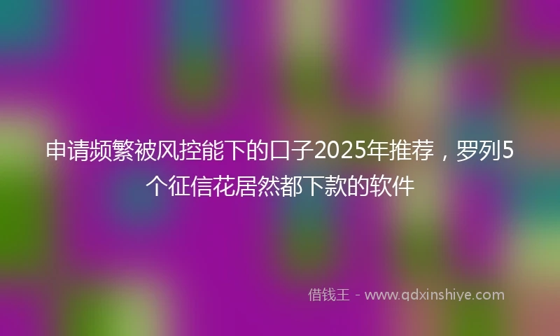 申请频繁被风控能下的口子2025年推荐，罗列5个征信花居然都下款的软件