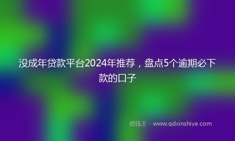没成年贷款平台2024年推荐，盘点5个逾期必下款的口子