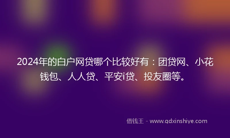 2024年的白户网贷哪个比较好有：团贷网、小花钱包、人人贷、平安i贷、投友圈等。