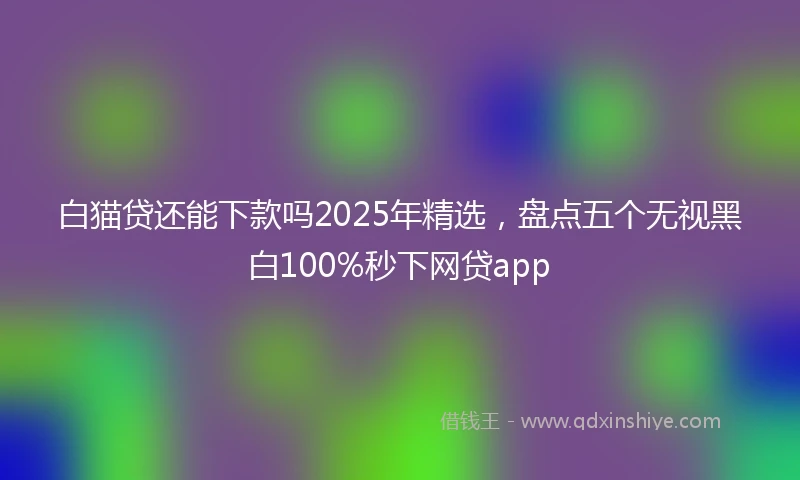 白猫贷还能下款吗2025年精选，盘点五个无视黑白100%秒下网贷app