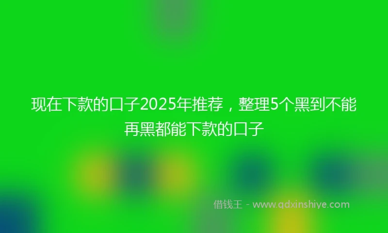 现在下款的口子2025年推荐，整理5个黑到不能再黑都能下款的口子