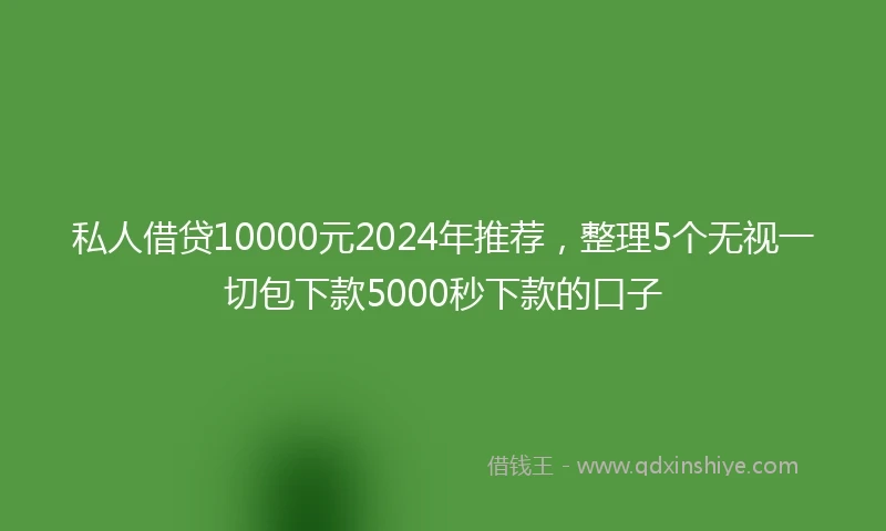 私人借贷10000元2024年推荐，整理5个无视一切包下款5000秒下款的口子
