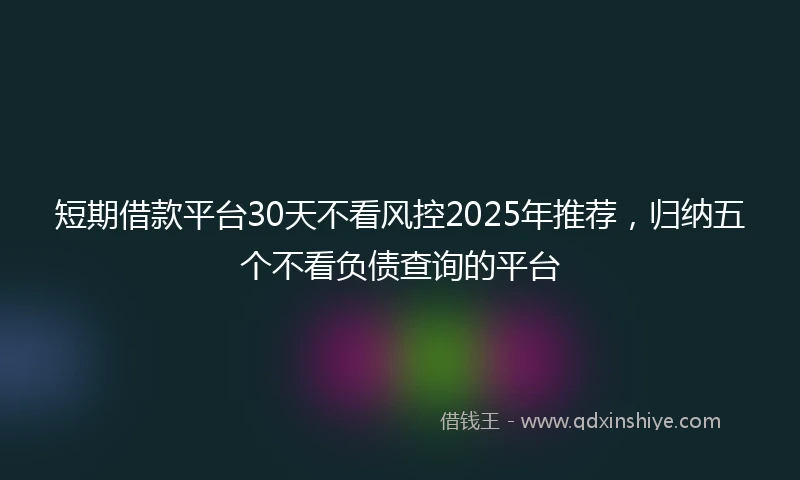 短期借款平台30天不看风控2025年推荐,归纳五个不看负债查询的平台