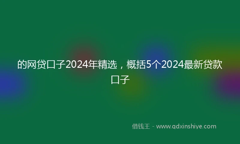 的网贷口子2024年精选，概括5个2024最新贷款口子