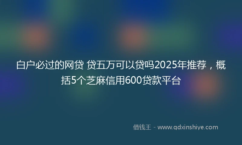 白户必过的网贷 贷五万可以贷吗2025年推荐，概括5个芝麻信用600贷款平台