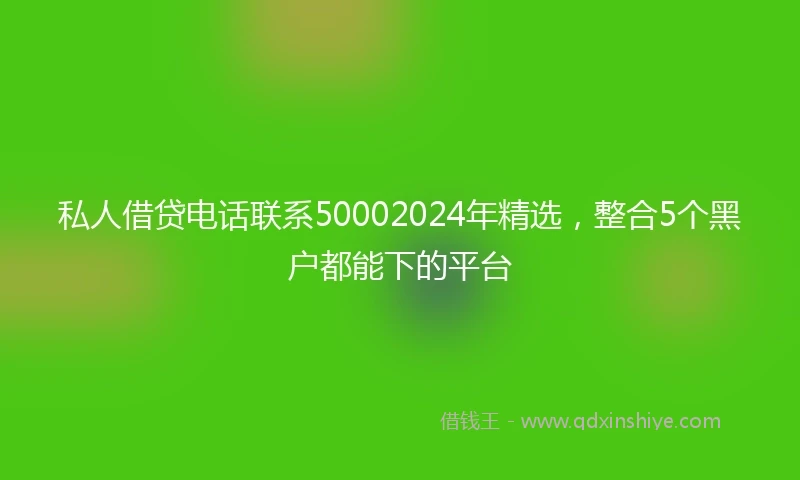 私人借贷电话联系50002024年精选，整合5个黑户都能下的平台
