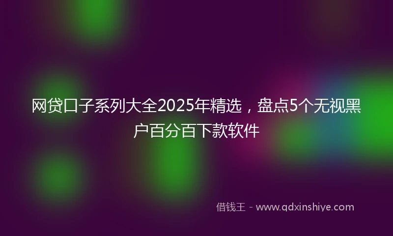 网贷口子系列大全2025年精选，盘点5个无视黑户百分百下款软件