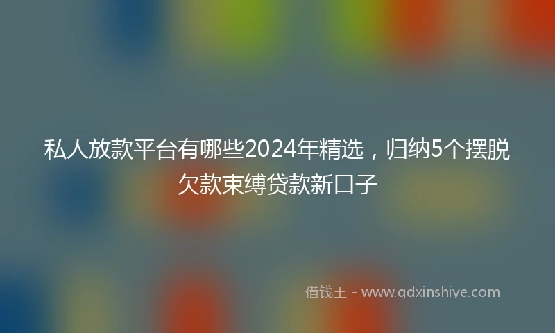 私人放款平台有哪些2024年精选，归纳5个摆脱欠款束缚贷款新口子