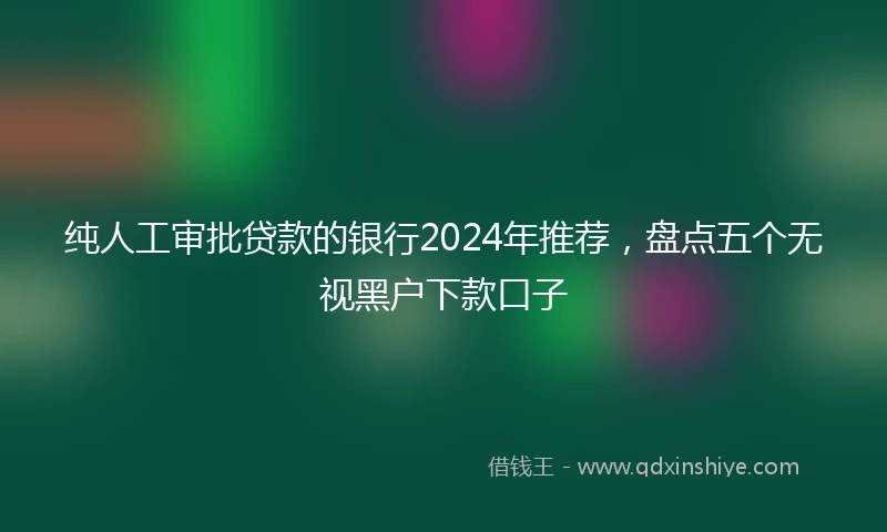 纯人工审批贷款的银行2024年推荐，盘点五个无视黑户下款口子