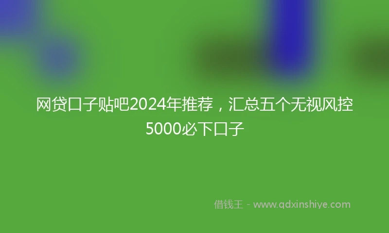 网贷口子贴吧2024年推荐，汇总五个无视风控5000必下口子