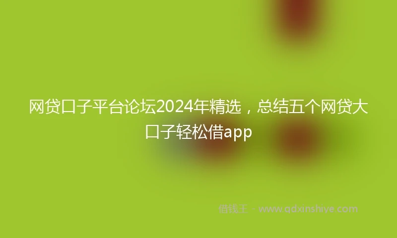 网贷口子平台论坛2024年精选，总结五个网贷大口子轻松借app