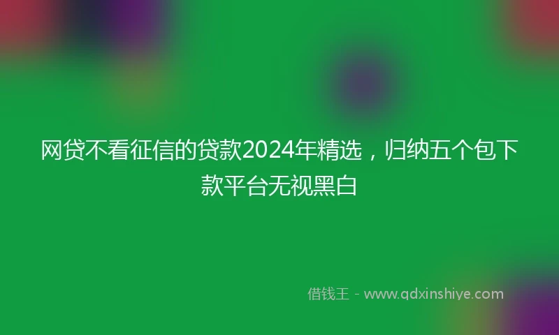 网贷不看征信的贷款2024年精选，归纳五个包下款平台无视黑白