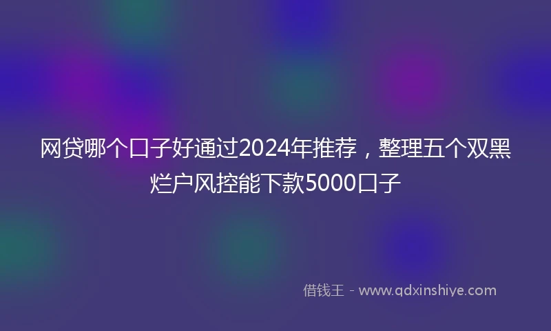 网贷哪个口子好通过2024年推荐，整理五个双黑烂户风控能下款5000口子