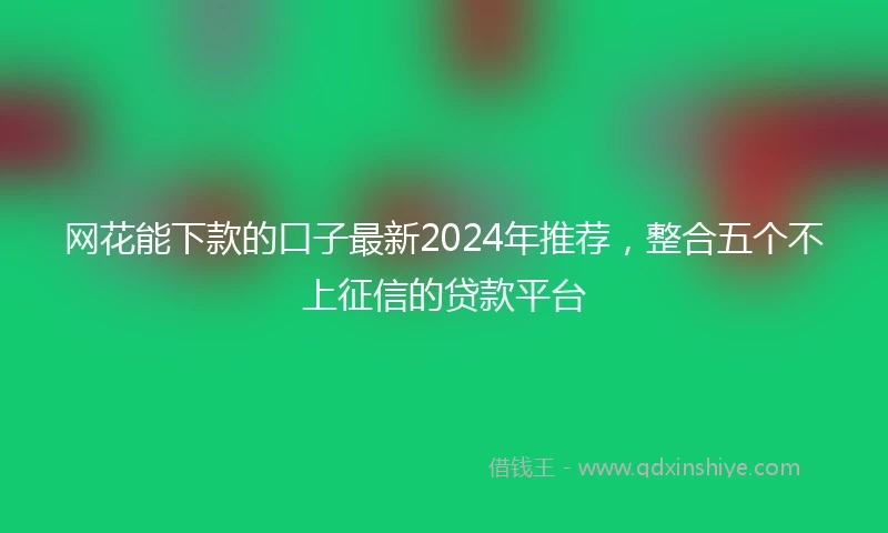 网花能下款的口子最新2024年推荐，整合五个不上征信的贷款平台