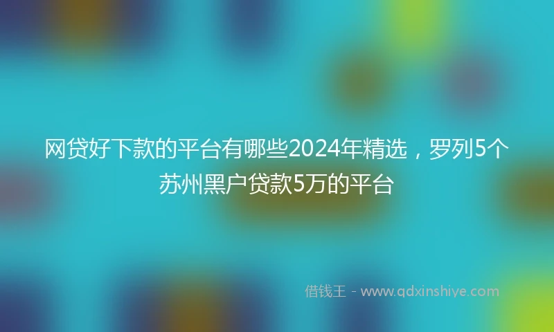 网贷好下款的平台有哪些2024年精选，罗列5个苏州黑户贷款5万的平台