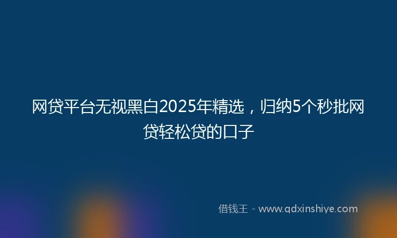 网贷平台无视黑白2025年精选，归纳5个秒批网贷轻松贷的口子
