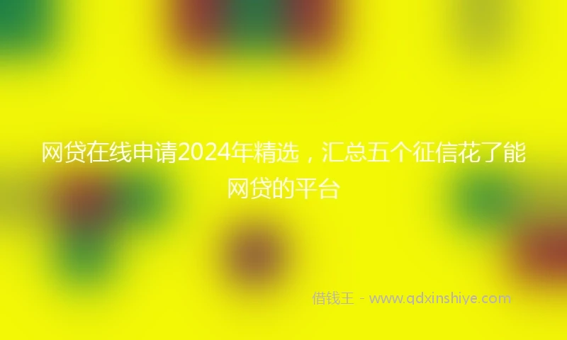网贷在线申请2024年精选，汇总五个征信花了能网贷的平台